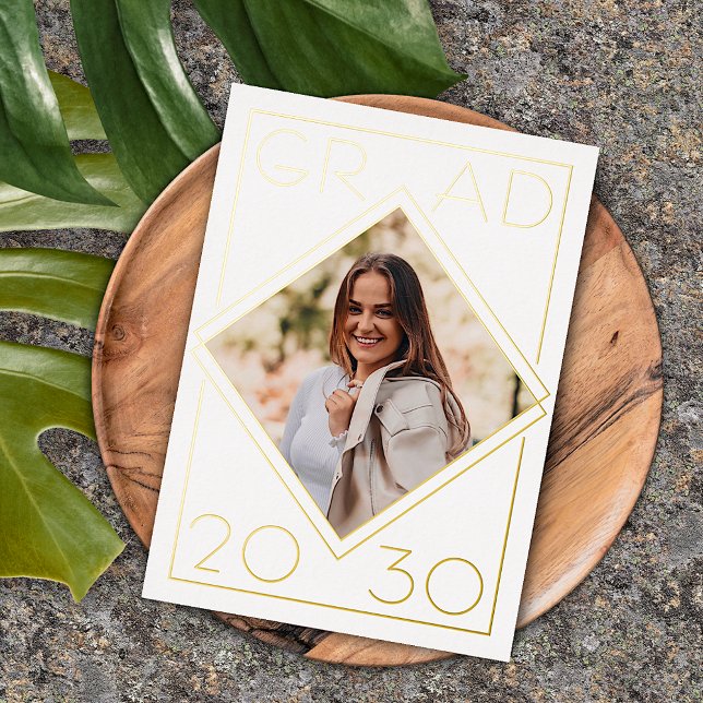 Chic Minimalist Gold Foil Graduation Announcement (Creator Uploaded)
