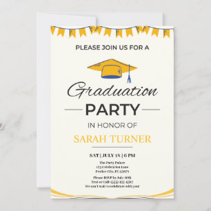 Chic Minimalist Graduation Party Invitation