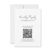 Chic Minimalist Handwriting Script Wedding QR Code