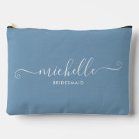 Chic Minimalist Lake Blue Personalised Bridesmaid
