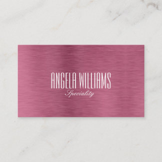 Chic minimalist metallic rose gold and white business card