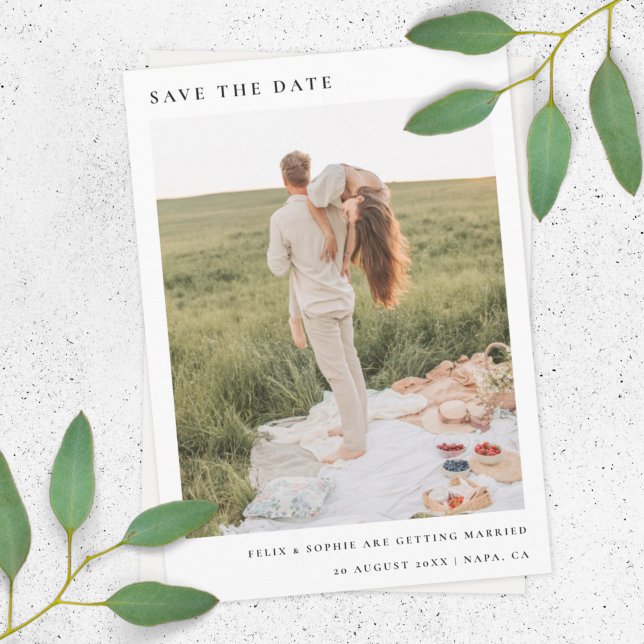 Chic Minimalist | Modern Simple Photo Wedding Save The Date (Creator Uploaded)