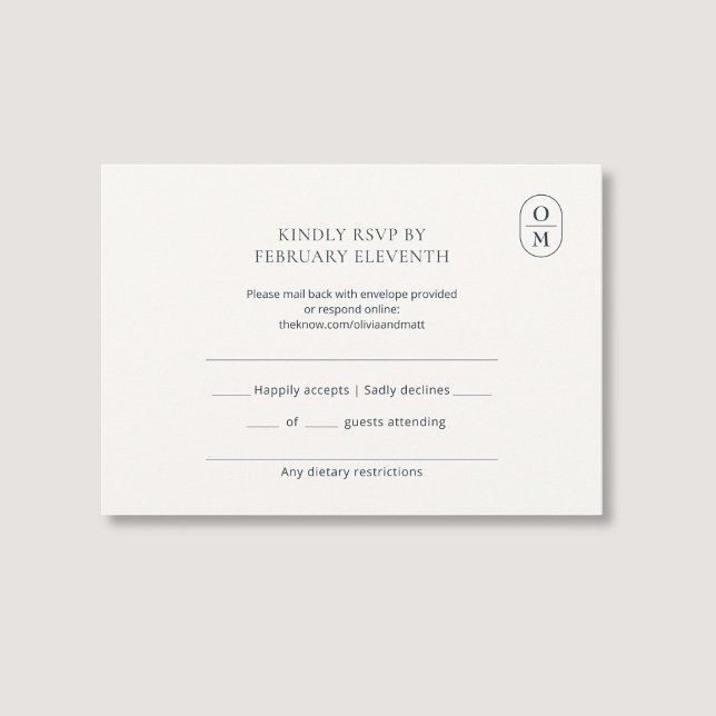 Chic Minimalist Monogram Wedding RSVP (Creator Uploaded)