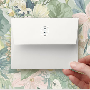 Chic Minimalist Monogram Wedding RSVP Envelope