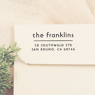 Chic Minimalist Personalised Address Rubber Stamp