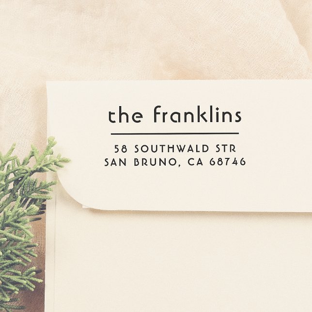  Chic Minimalist Personalised Address Rubber Stamp (Creator Uploaded)