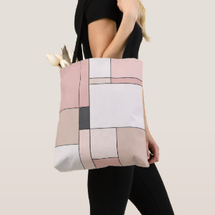 Chic Minimalist Sakura Rectangles Tote Bag