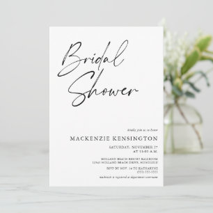 Chic Minimalist Simple Elegant Bridal Shower Invitation