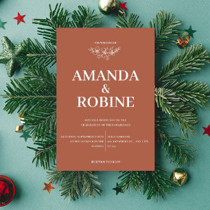 Chic Minimalist Terracotta Wedding Invitation