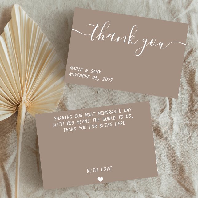 Chic minimalist Typography Thank You Card (Creator Uploaded)