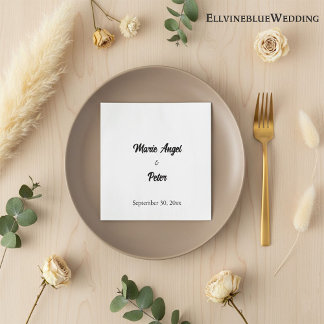 Chic Minimalist Typography Wedding Napkin