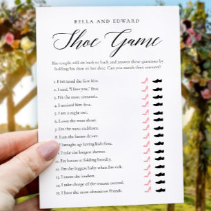 Chic Minimalist Wedding Couples Shower Game Card