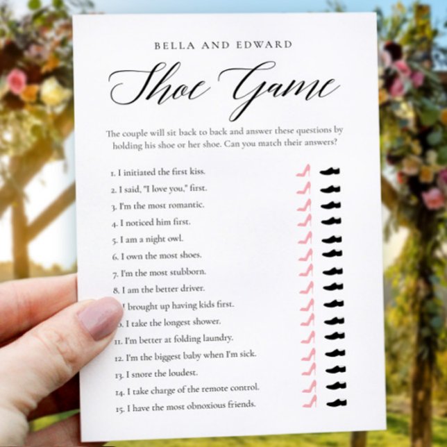 Chic Minimalist Wedding Couples Shower Game Card (Creator Uploaded)