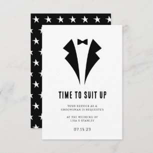 Chic Minimalistic Groomsman Proposal Card