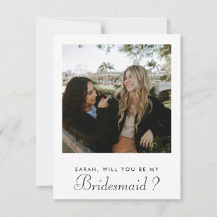 Chic Minimalistic Will You Be My Bridesmaid Photo