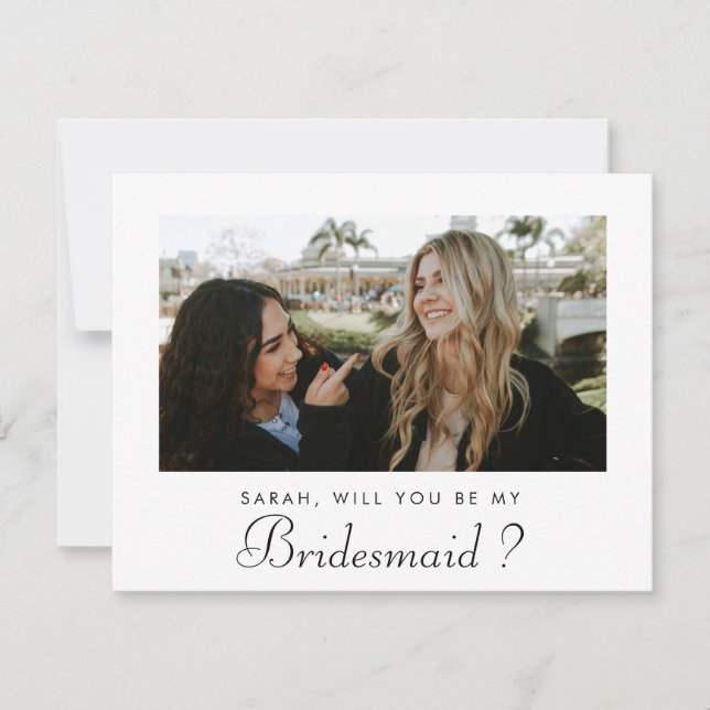 Chic Minimalistic Will You Be My Bridesmaid Photo (Front)