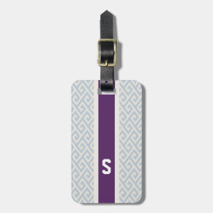 Chic mint abstract geometric pattern monogram luggage tag