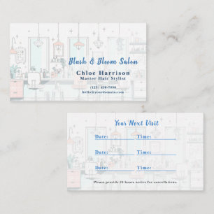 Chic Mint Blue Hair Salon Appointment Card &