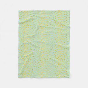 Chic mint faux gold glitter cheetah print monogram fleece blanket