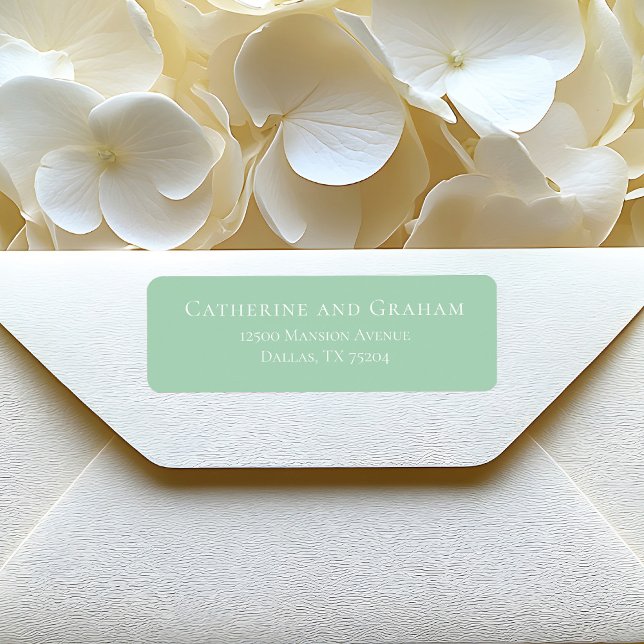 Chic Mint Green White Wedding Return Address (Creator Uploaded)