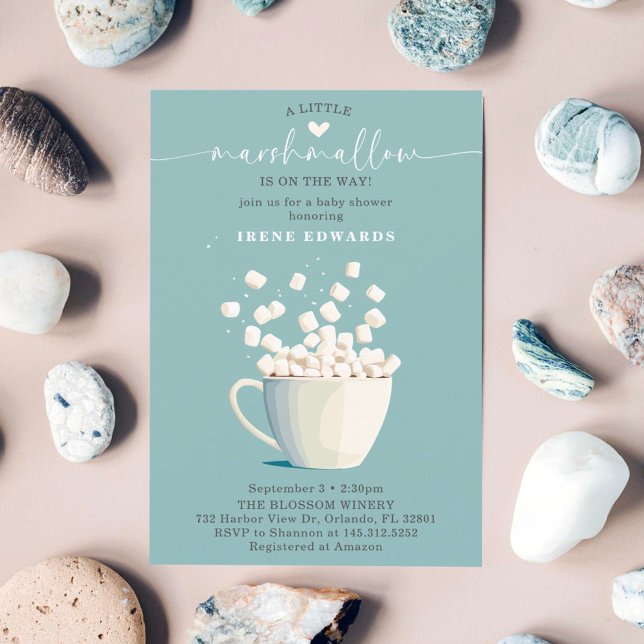 Chic Mint Marshmallow Baby Shower Invitation (Creator Uploaded)