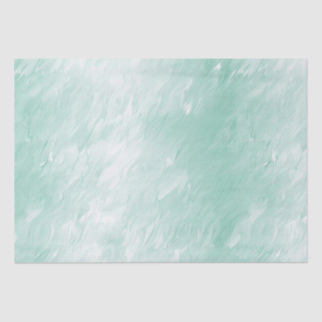 Chic Mint White Christmas Tissue Paper (Front)
