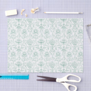 Chic Mint White Floral Wedding Tissue Paper