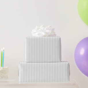 Chic Mint White Stripes Birthday Wrapping Paper