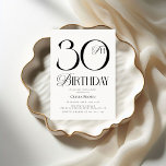 Chic Modern 30th Birthday Party Invitation<br><div class="desc">Chic Modern 30th Birthday Party Invitation</div>