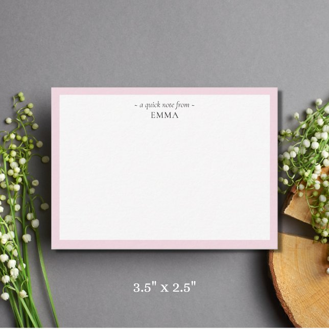 Chic Modern 'A Quick Note From' Note Card (Creator Uploaded)
