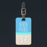 Chic Modern Abstract Beach Please Monogram Travel Luggage Tag<br><div class="desc">Beach Please Modern Abstract Colour Block Monogram Travel Luggage Tags - All text can be changed or deleted. This template provides plenty of options to customise contact info on back to suit your preferences. Elegant & minimalist sand, sea, and sky coastal inspired design features a pair of simple monogrammed flip-flops...</div>