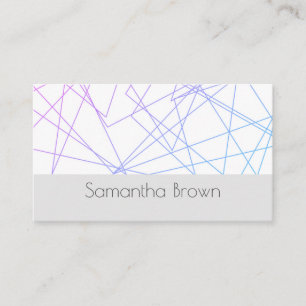 chic modern abstract lines  blue and purple custom business card