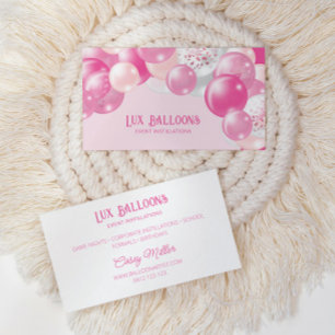 Chic Modern Balloon Artist Pink Silver Business Card