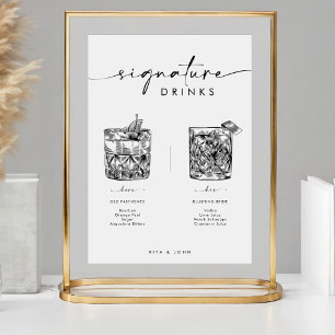 Chic Modern Bar Signature Drinks Wedding Sign