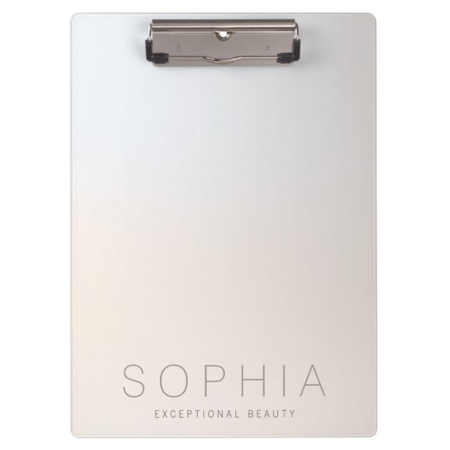 Chic Modern Beauty Minimalist Luminous Silver Clipboard (Front)