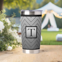 Chic Modern Black and Grey Chevron