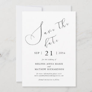 Chic Modern Black and White Wedding Save The Date