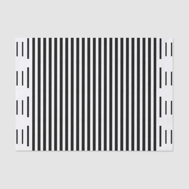 Chic Modern Black White Stripes Pattern Gift Wrap Tissue Paper (Front)