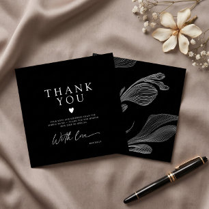 Chic Modern Black White Thank You Card
