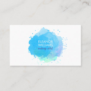 Chic Modern Blue and Watercolor Blot Business Card