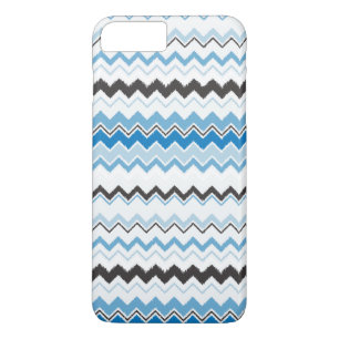 Chic modern blue and white Chevron ikat pattern Case-Mate iPhone Case