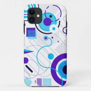 Chic Modern Blue Geometric Shapes Case-Mate iPhone Case