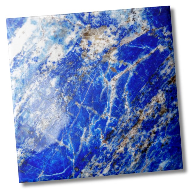 Chic Modern Blue Marble Stone Tile (Trendy Stylish Vibrant Mineral Deep Blue Stone Tile)