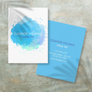 Chic Modern Blue  Watercolor Blot Business Card