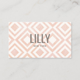 Chic Modern Blush Pink Geometric Pattern Business Business Card
