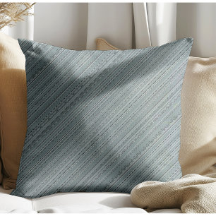 Chic Modern Boho Stripes Blue Cushion