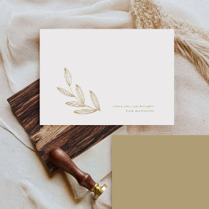 Chic Modern Botanical Sprout Tan Cream and White Card