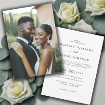 Chic Modern Bride Groom Photo Wedding