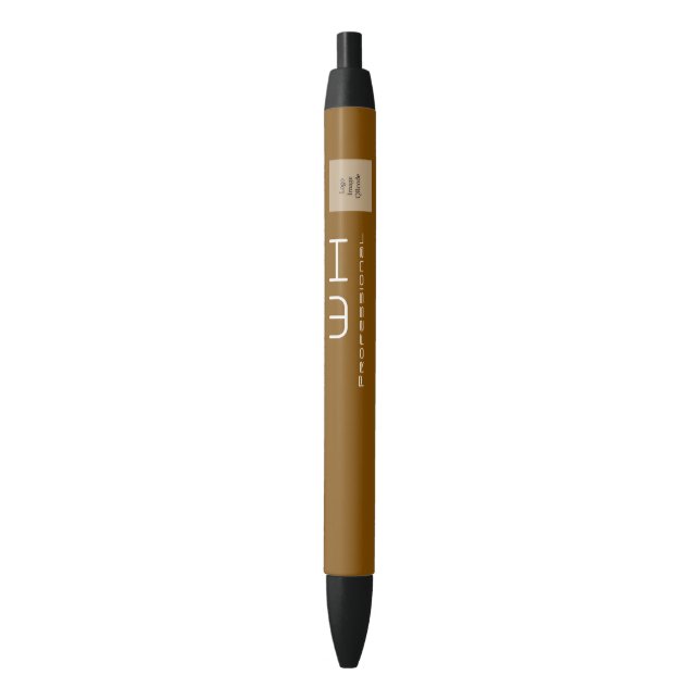 Chic Modern Business Brown Black Ink Pen (Front Vertical)