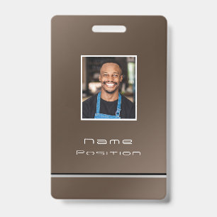 Chic Modern Business Brown ID Badge